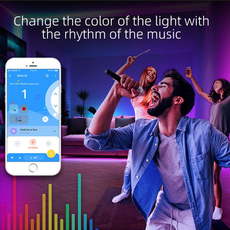 Guirlande lumineuse LED Bluetooth Smart App, guirlande lumineuse pour nouvel an, décoration pour arbre de noël, maison