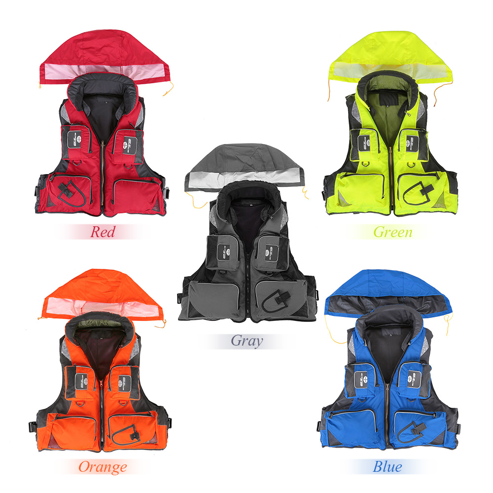 L-XXL Life Jacket Vest Fishing Polyester Adult Safety Life Jacket Survival Life Vest Swimming Boating Drifting