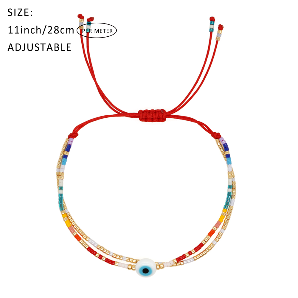 Go2Boho-Pulseras con dijes de cadenas multicapa para hombre y mujer, pulsera de la suerte con cuentas de mal de ojo, cuerda roja, de joyería hecho a mano