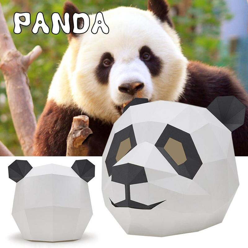 Panda 3D Dier Masker Diy Gratis Tailoring Party Halloween Winkel Decoratie Gebruiksvoorwerpen Origami