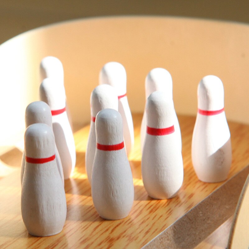 Brettspiel Mini Bowling Spiele Holz Miniatur Bowling Ball einstellen Für freundlicher Erwachsene Spaß Schießen Puzzle Sport Party Zubehör