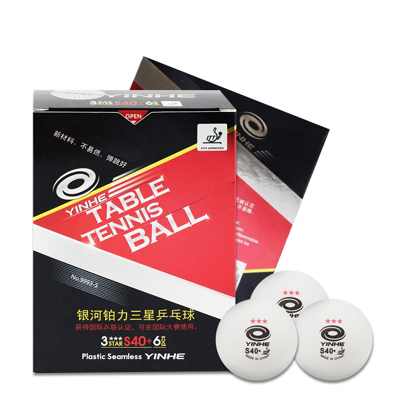 YINHE Table Tennis Balls - 6 Pcs - 40+ Seamless - ITTF Approved White Poly Ping Pong