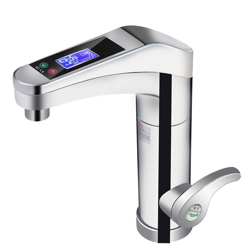 500-3500W Grote Touch-screen Elektrische Boiler Draaibaar Water Kraan Instant Kraan Warm En Koud Voor badkamer Keuken: silver