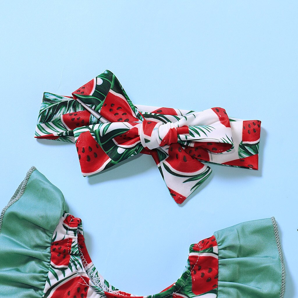 Toddler Kids Baby Swimwear Ruffle Print Summer Swimwear Swimsuit Bikini Bathing Outfits Girls Swimwear купальник слитный @40