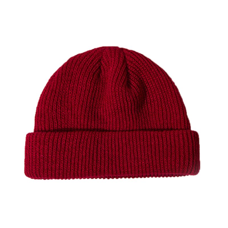 Gorro de punto acanalado con puños para mujer, gorro de melón corto Unisex de punto acanalado de Color sólido, gorro holgado Retro de esquí, gorro de pescador Docker: JR