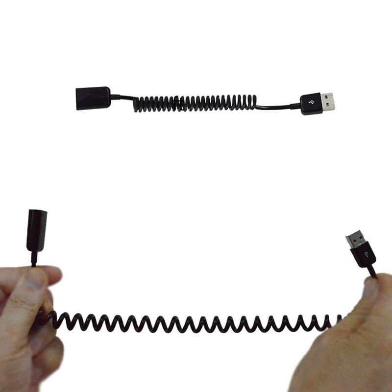 Spiral Coiled USB A male to A female adapter adaptor Cable 1M 3FT