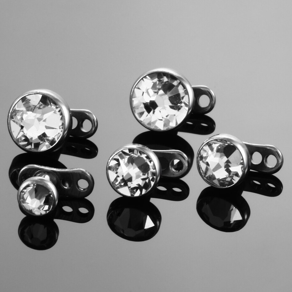 20 stuks/partij  g23 titanium micro dermal anchor topset met basis dermal piercing hide in skin dermal ringen piercings lichaamssieraden