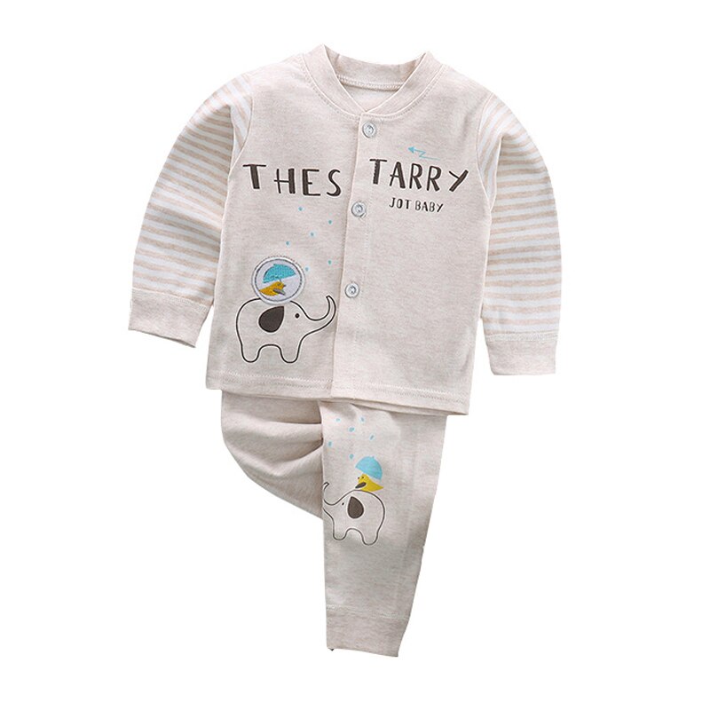 9-24M Baby Sleepwear Pajamas Set Baby Boys Girls Cotton Nightwear V Collar Sleep Set for Kids Pajamas