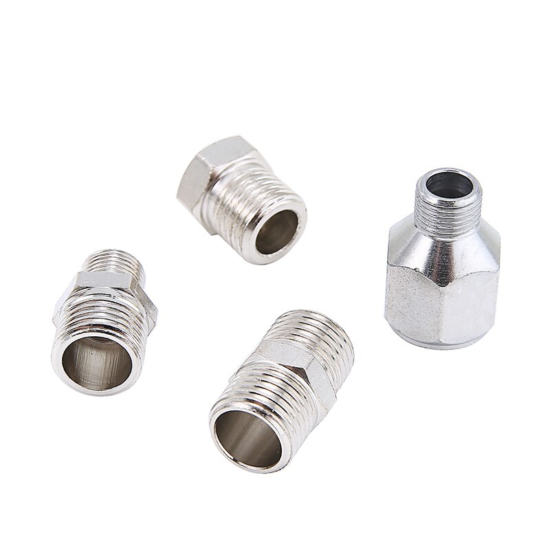 Kit de adaptador de aerógrafo, juego de conectores plateados para compresor y manguera de aerógrafo, adaptadores, suministros de herramientas, accesorios, 4 Uds.