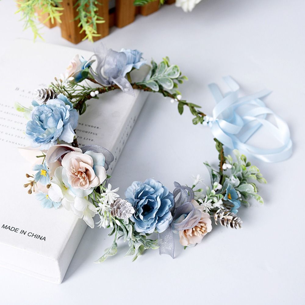 Handgemaakte haarsieraden strandkrans bruids haarband hoofddeksels voor bruiloft bloem tiara bloemenkransen slinger kroon