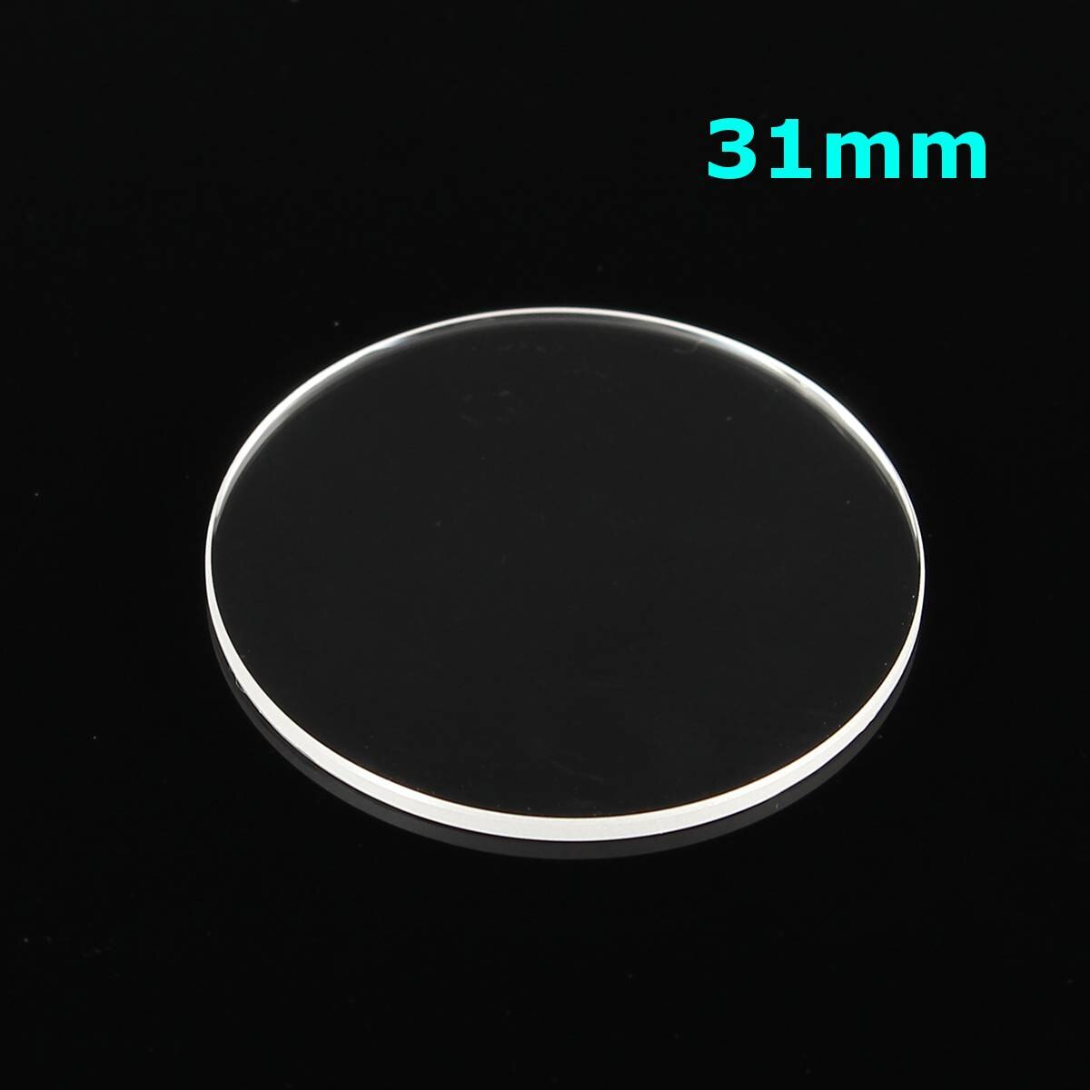 Anti scratch Flat Sapphire Watch Glass Smooth Round Transparent Crystal Glass 1.2mm Thick For Watch Repair Size 28/29/30/31mm: 31mm