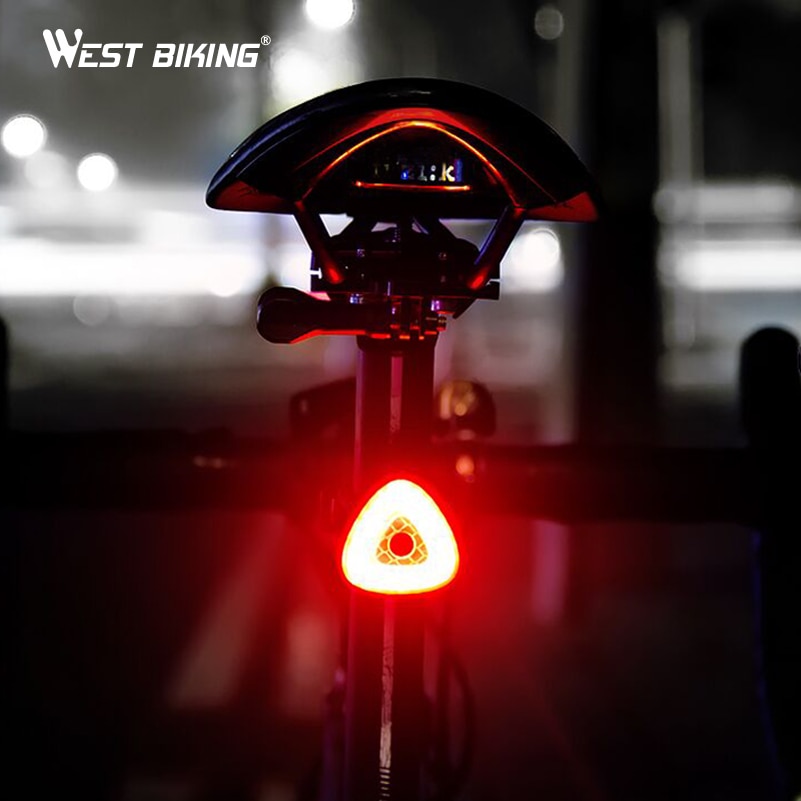 West Fietsen Fiets Achterlicht Zaklamp Mountainbike Road Fiets Achterlicht Auto Start/Stop Brake Sensing Led Fietsen Lamp achterlicht
