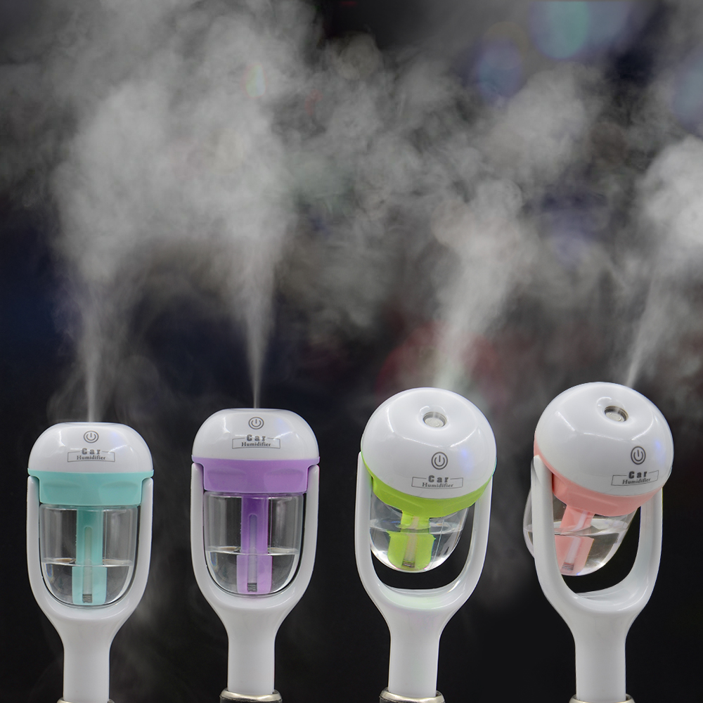 Mini Tragbare Ultraschall Auto Luftbefeuchter Luftreiniger Auto Spritzgerät Nebel Aroma Ätherisches Öl Duft 4 Farben 180 Grad
