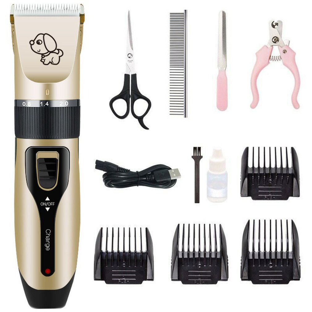 Cortadora de pelo para perros y mascotas, , eléctrica, cortauñas para perros, gatos y animales, Kit recortador de bajo ruido para mascotas: Default Title