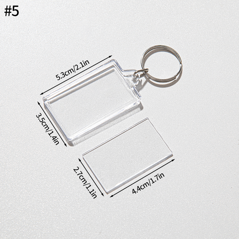 Blank Photo Frame Keychain Transparent Photo Picture Frame Children's Photography Keychain DIY Key Holder Bag Hanging Pendant: GRAY