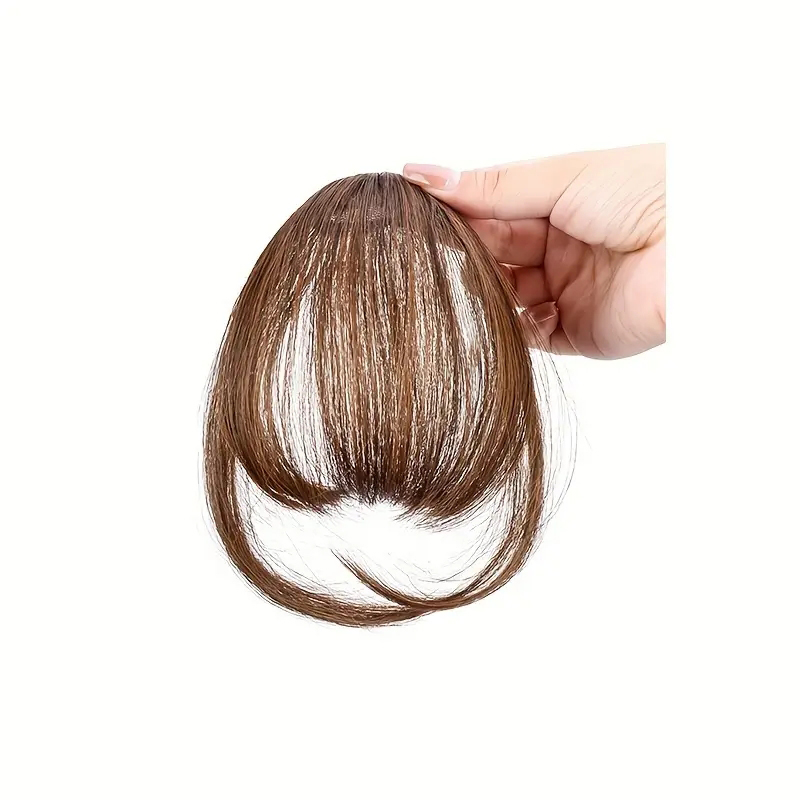 Clip In Bangs for Women Synthetic Straight Hairpiece with Sideburns Versatile Air Fringe Accessory: T1B/Green