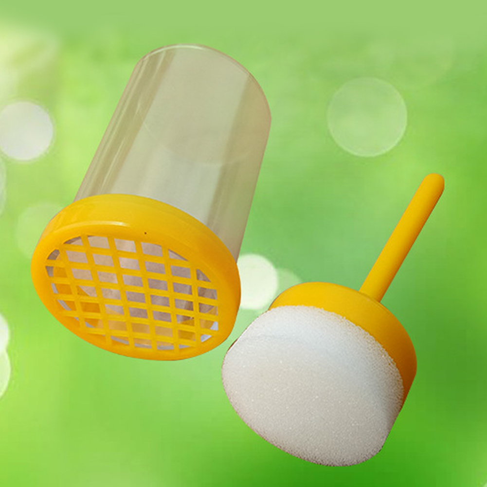 Farm Marking Cage Yellow Box With Plunger Plastic Bottle Useful Beekeeping Bottle Equipment Portable Tool Queen Bee Marker