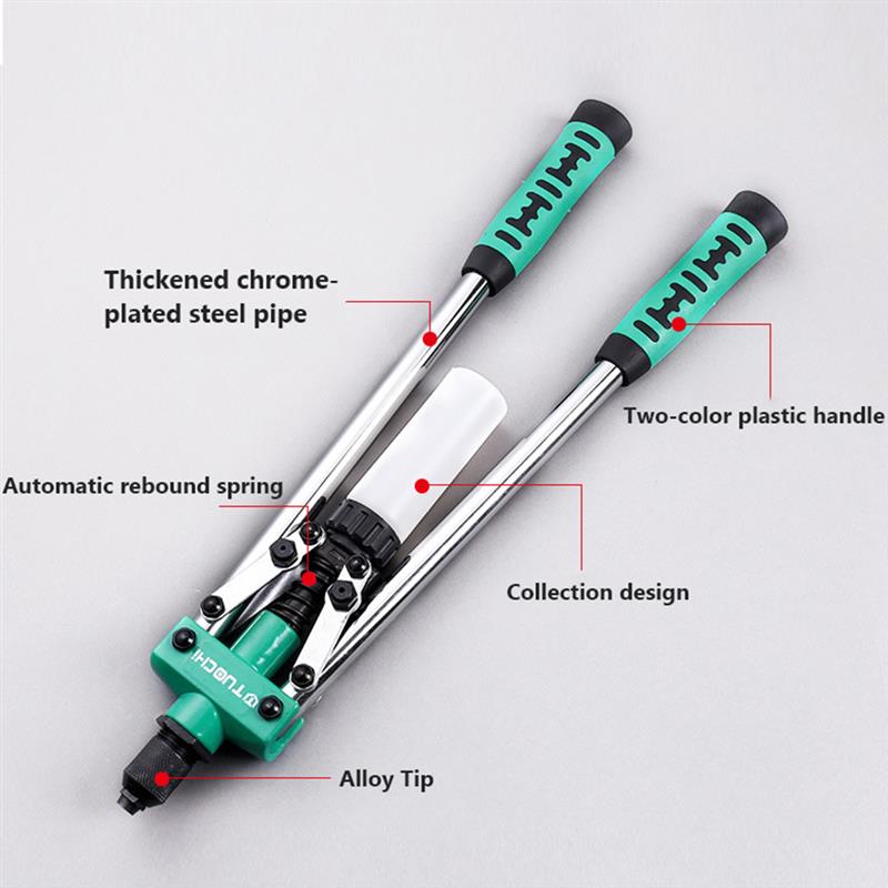 Manual Rivet Tool Heavy Duty Two Handed Operation Nail Pulling Aluminum Stainless Steel Rivet Tool for Metal Plastic Leather