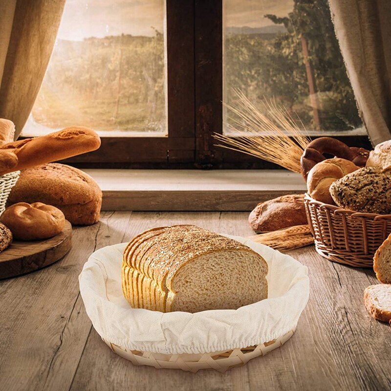 10PCS 9 Inch Cotton Basket Cloth Liners, Bread Proofing Cloth Liner Basket Cloth Liners Proofing Basket Cloth Liners