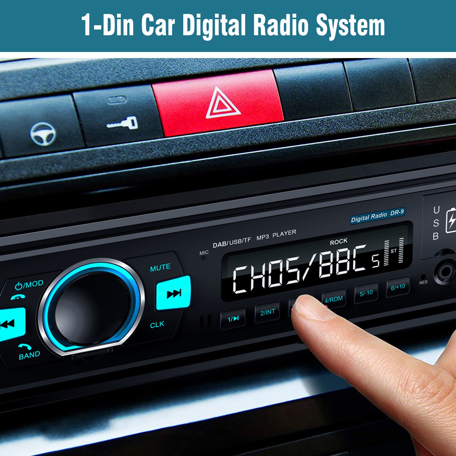 1 Din Car Navigation Player Radio Stereo Car Digital Radio System BT Car Audio Player, In-dash FM with DAB/DAB+/FM Receiver