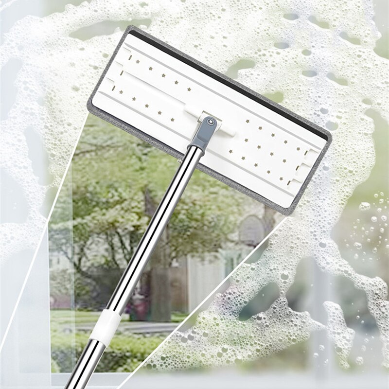 Trapeador de limpieza mágica para perezosos, estera de microfibra de rotación libre, fregona plana para apretar con cubo, herramienta de limpieza de suelo para ventanas del hogar