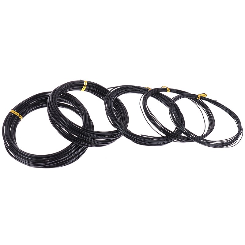 Total 5m (Black) Bonsai Wires Anodized Aluminum Bonsai Training Wire With 5 Sizes (1.0 Mm,1.5 Mm,2.0 Mm 2.5mm .3mm)