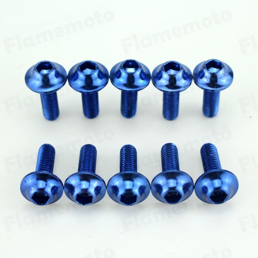 Set Viti Carrozzeria Moto - Bulloni M5 X 16mm In Alluminio Anodizzato Blu E Rosso, Per Carenatura E Terminali - Foto 6