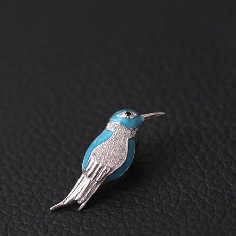 Sterling Silber 925 Farbige Blau Vogel Brosche Weibliche Kleine Ebene Eisvogel Stift zur Seite fahren Verschönerung Zubehör Broschen: Ursprünglich Titel