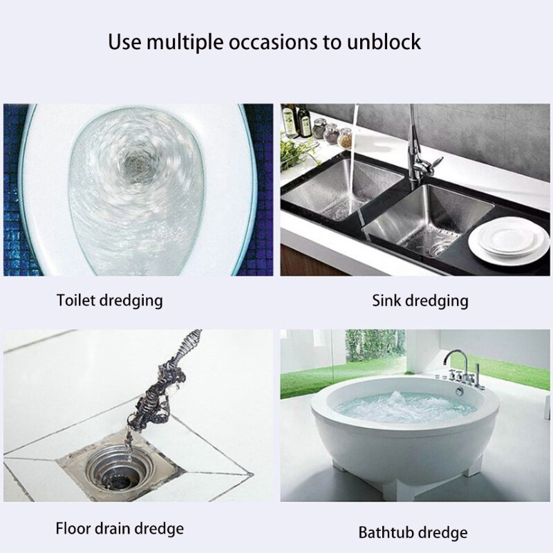 Sanitair Slang Afvoer Vijzel Flexibele Sink Snake Pijp Snake Drain Verstoppen Remover Voor Badkamer Aanrecht/Douche Drain