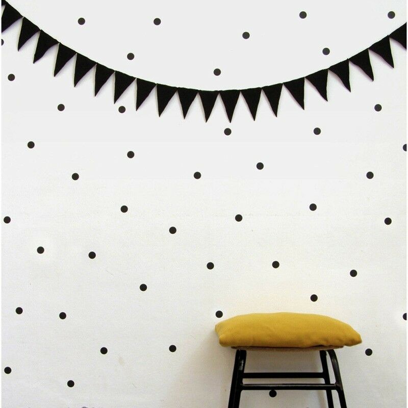 Sparadrap mural doré à pois, 126, décoration pour pépinière de fille: Black