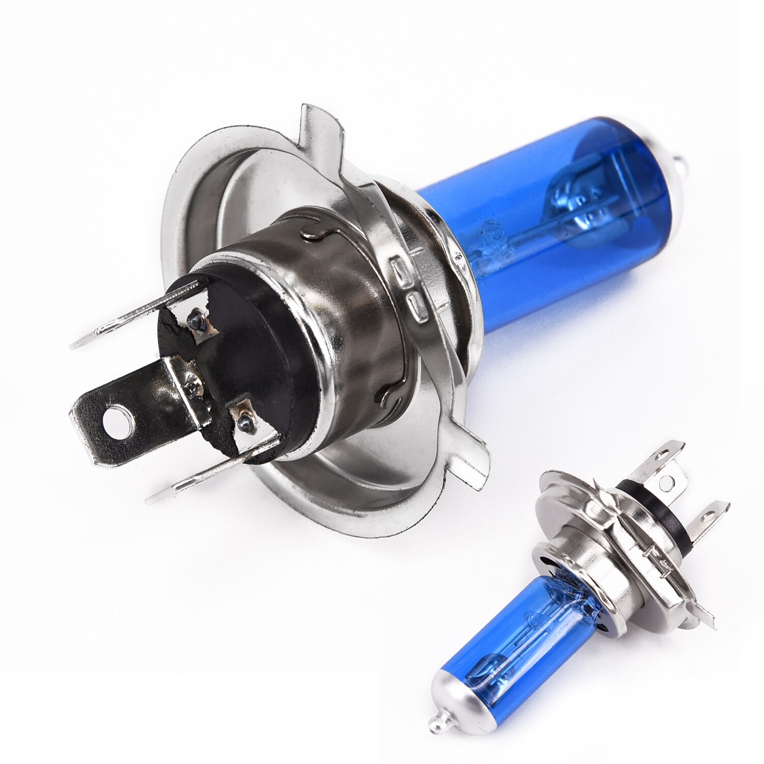 2x Car H4 Light 100W 6000K Car Xenon Gas Halogen Headlight Headlamp Lamp Bulbs Aluminum Alloy Base Blue Shell