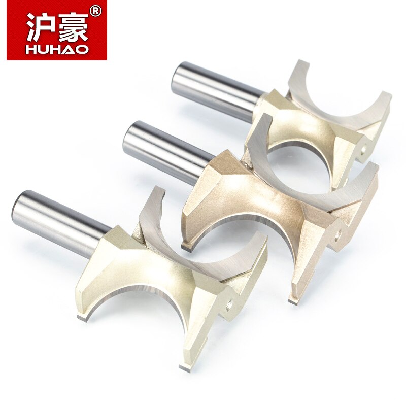 Huhao 1 stuks 1/2 " schacht halfronde bit 2 -snijder freesbits voor hout zonder lager houtbewerkingsgereedschap frees