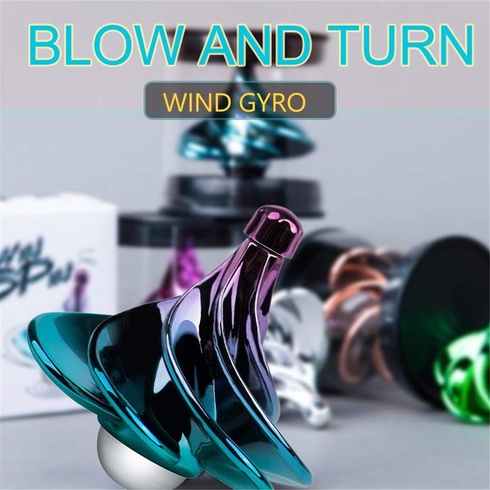 Air Aerodynamic Wind Gyroscope Blown Silent Stress Relief Toys WinSpin Wind Fidget Spinner Office Set Decompression Toys