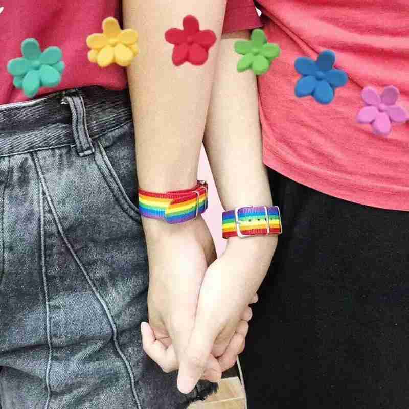 Regnbågsarmband män kvinnor par vänskap band nylonkrage punk lgbt pride kvinnor pride armband smycken
