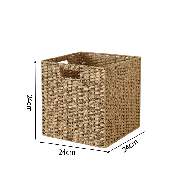 Cesta de lavandería tejida, organización de artículos diversos, cestas de almacenamiento, toalla, contenedor de cosméticos, decoración de escritorio, cesta de Picnic, suministros para el hogar구: Naranja