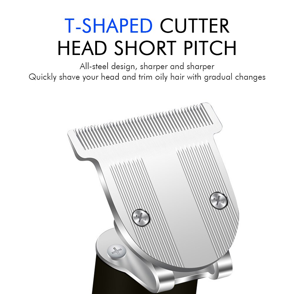 Usb recarregável t9 baldheaded máquina de cortar cabelo elétrico aparador de pêlos sem fio barbeador trimmer 0mm masculino barbeiro máquina de corte de cabelo