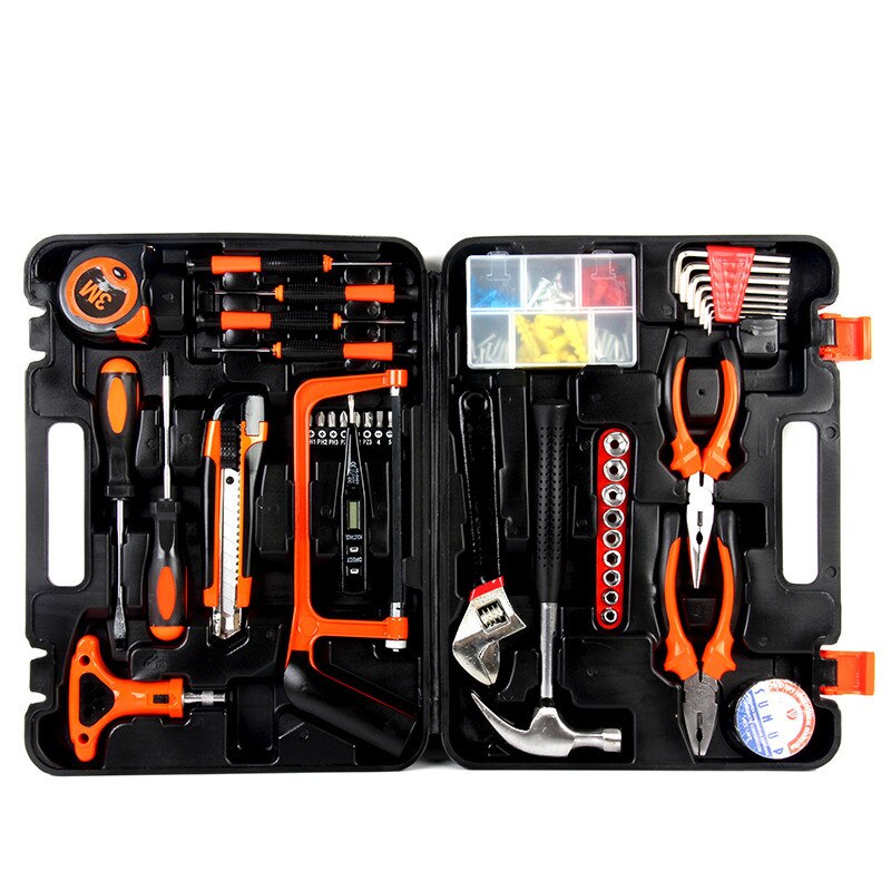 household 82pcs combo tools multifunction hardware toolbox house decoration electrician carpentry repair hand tools set