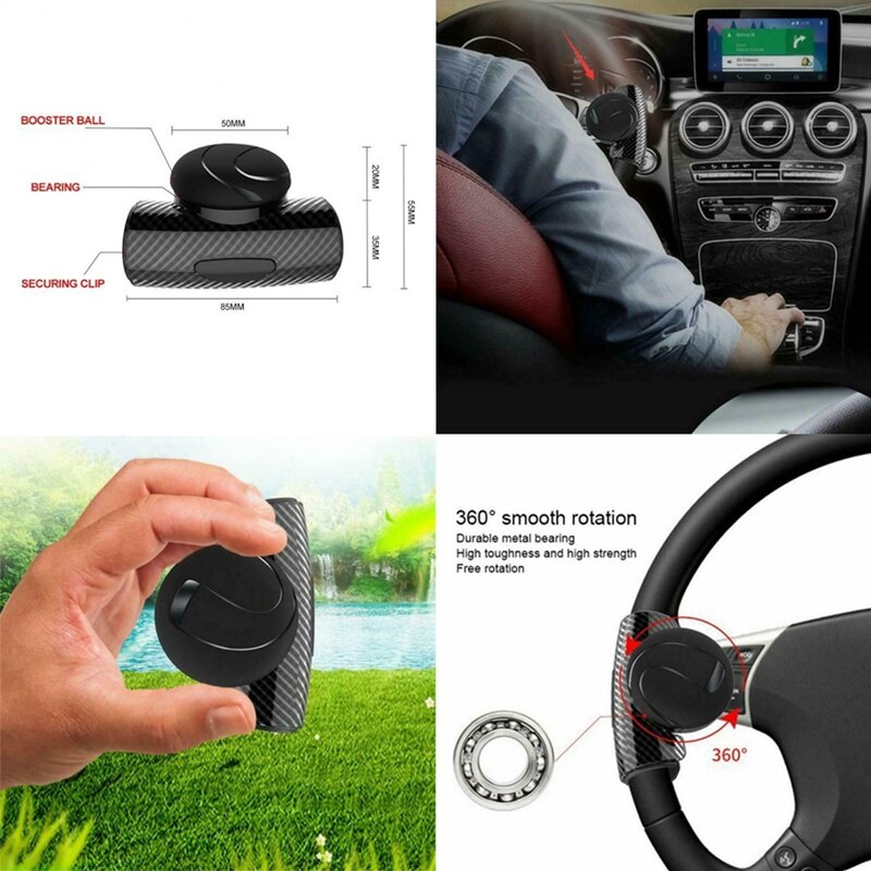 Car Steering Wheel Booster Knob Silicone Steering Wheel Assistive Ball Power Booster Reversing Effort-saving Spinner Universal
