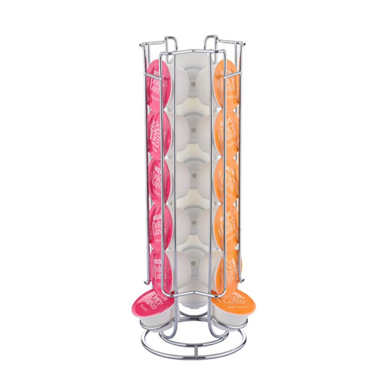 Metallinen kahvityynyn pidike rauta kromattu teline kahvikapseli säilytysteline dolce gusto kapseli: 2