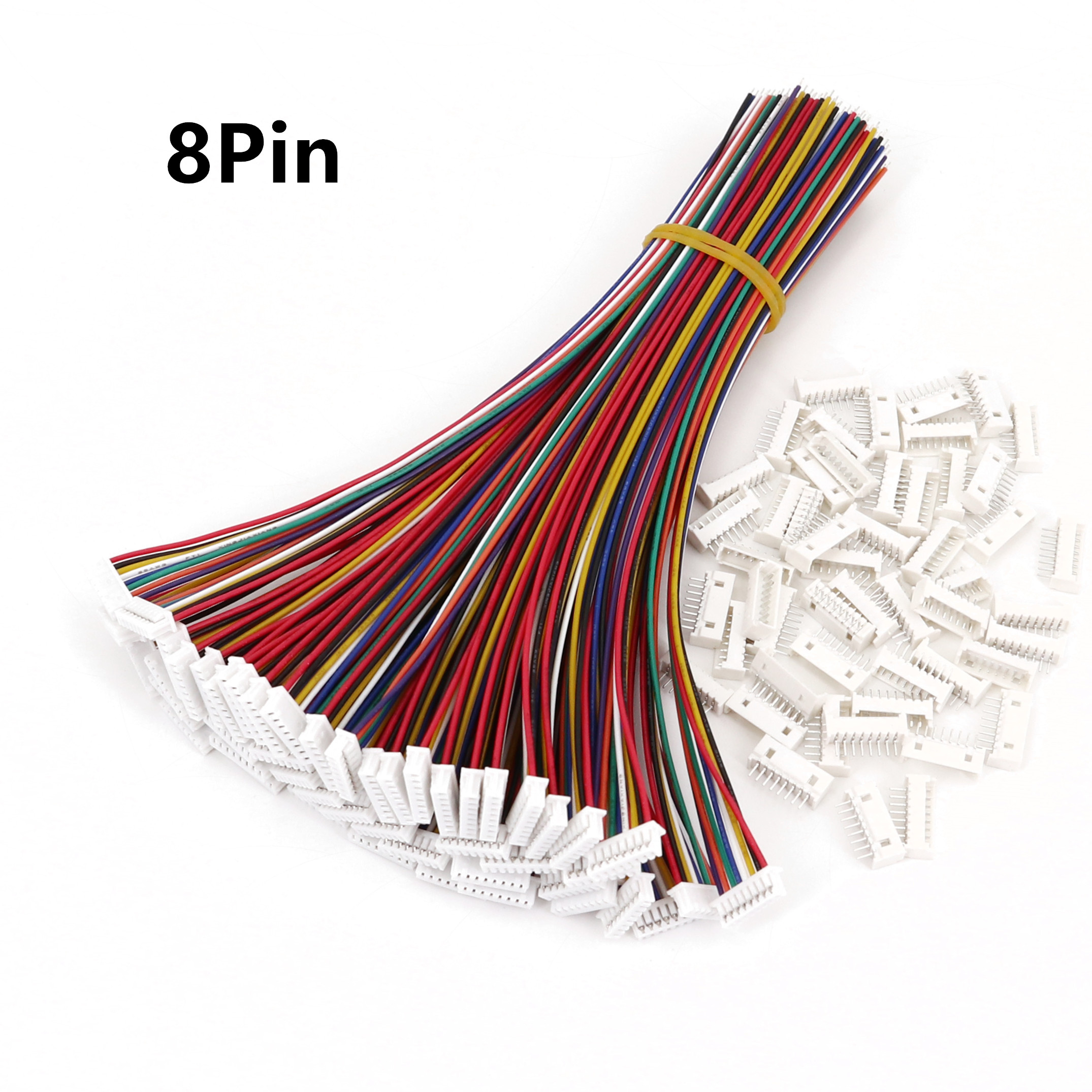 50Sets Micro JST 2/3/4/5/6/8 Pin Single End Pitch 1.25mm 15cm 28AWG Wire to Board Connector: Blue