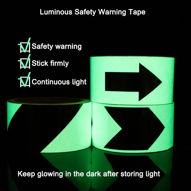 Zelfklevende Lichtgevende Tape Glow In The Dark Tape Fluorescerende Stickers Gang Theater Veiligheid Exit Woondecoratie Waarschuwing Tape