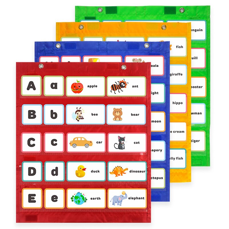 Teacher Class Schedule Magnetic Pocket Chart Double-Sided 5+2 Pocket Wall Hanging Office Schedule Pocket Chart Activity