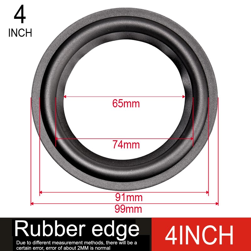 DIYLIVE-Anillo de goma de Accesorios de reparación de 4-12 ", woofer de anillo plegable, subwoofer (100 ~ 300mm) 4 5 6,5 7 8 10 12: 1 piece / 4inch Rubber edge