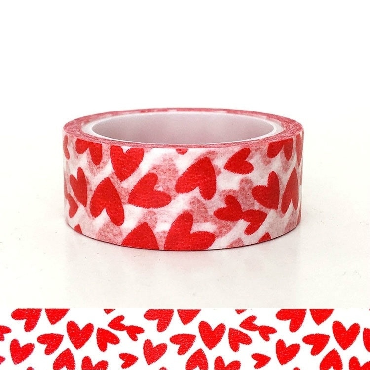 1 Rolls Red Liefde Patroon Tape Diy Decoratieve Papier Ambachtelijke Tape Plakband Voor Valentijnsdag (Rood Liefde hart)