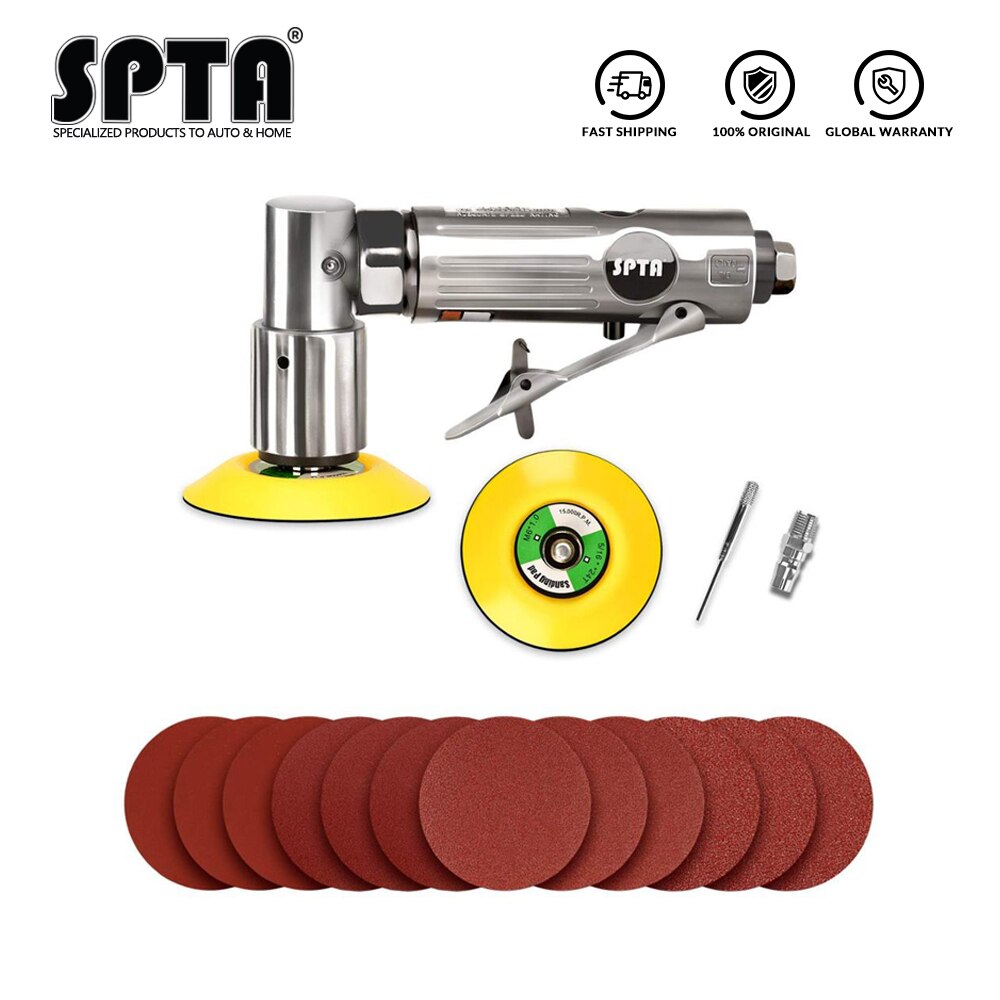 SPTA 36Pcs 1inch/2inch/ 3inch 80mm Air Palm Sander Car polisher Buffer Pad Sanding Sets For Car Polishing Buffing: Air Sander Kit 2