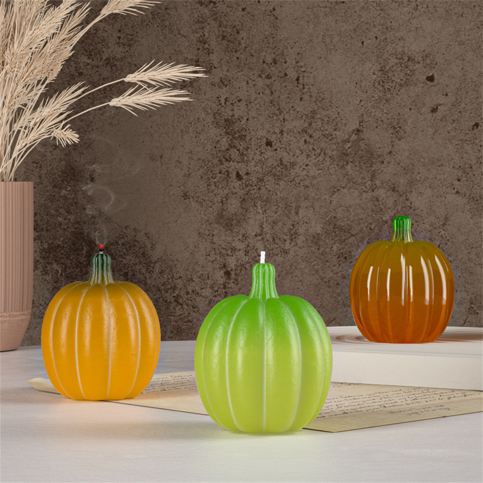 Halloween Pumpkin Silicone Mold DIY Aromatherapy Candles Drip Resin Plaster Ornaments Mould Handmade Soap Candle Making