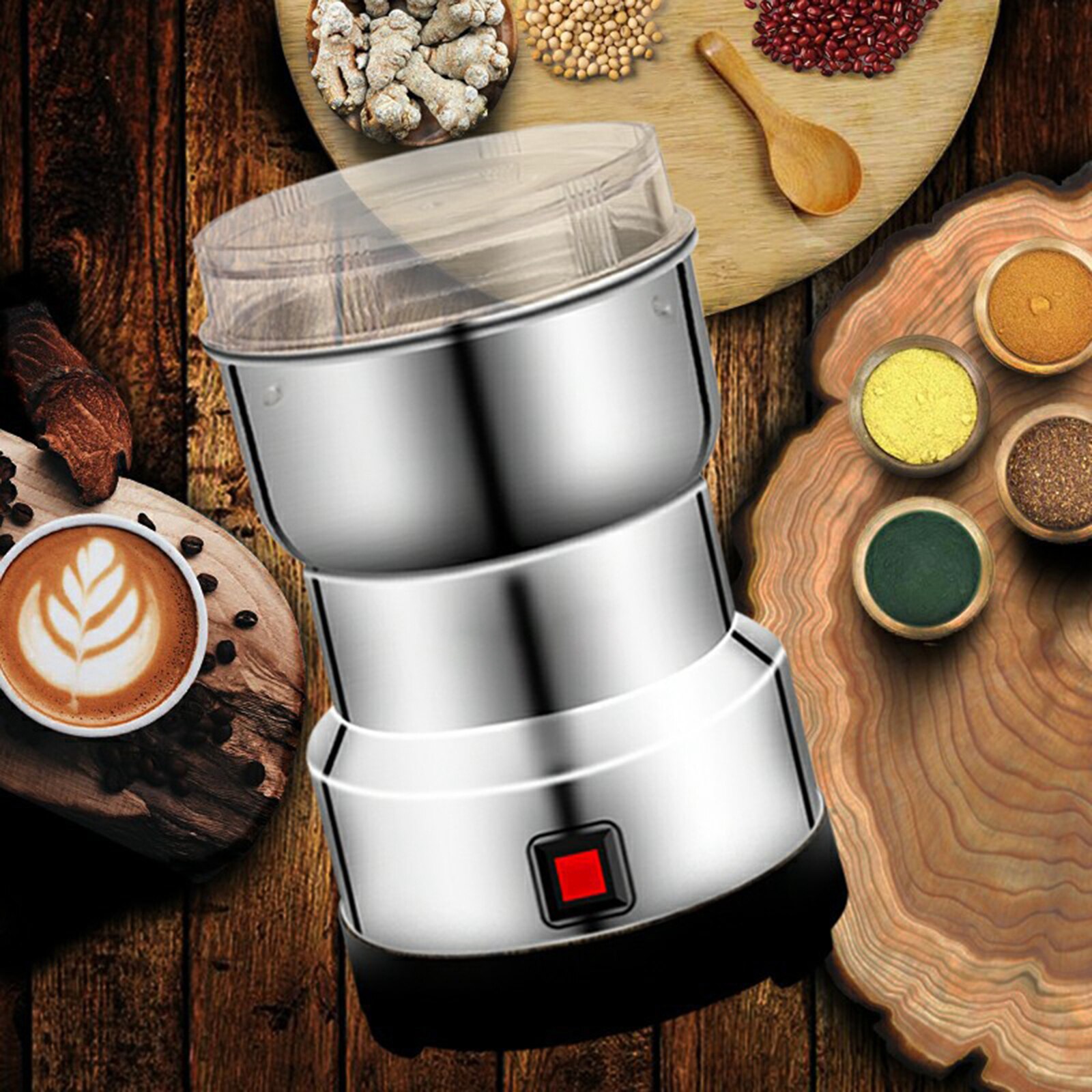 Elektrische Koffiemolen, Koffie En Spice Grinder, Automatische Koffiemolen, Compact Rvs Koffiemolen