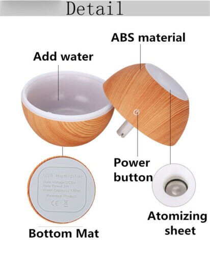 USB LED Ultrasonic Aroma Humidifier Essential Oil Diffuser Aromatherapy Purifier