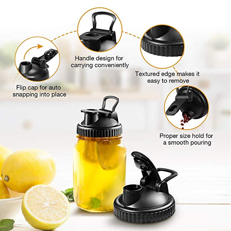 Mason Jar Lids Cover Sealing Lid Anti-leakage with Straw Hole Wide Mouth Cute Decorative Capfor Leak-proof Bottle Cover