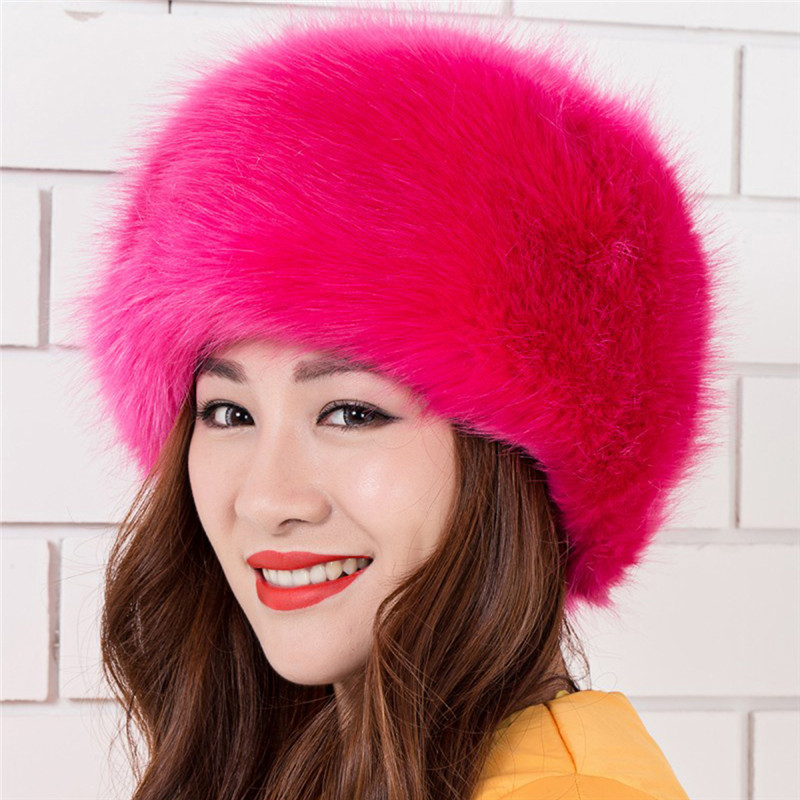 Vrouwen Hoeden Vrouwen Hoed Winter Caps Meisjes Hoeden Faux Vossenbont Cap Prinses Stijl Hoeden Warm Fur Hoofddeksels Kerst gifts001: Color7